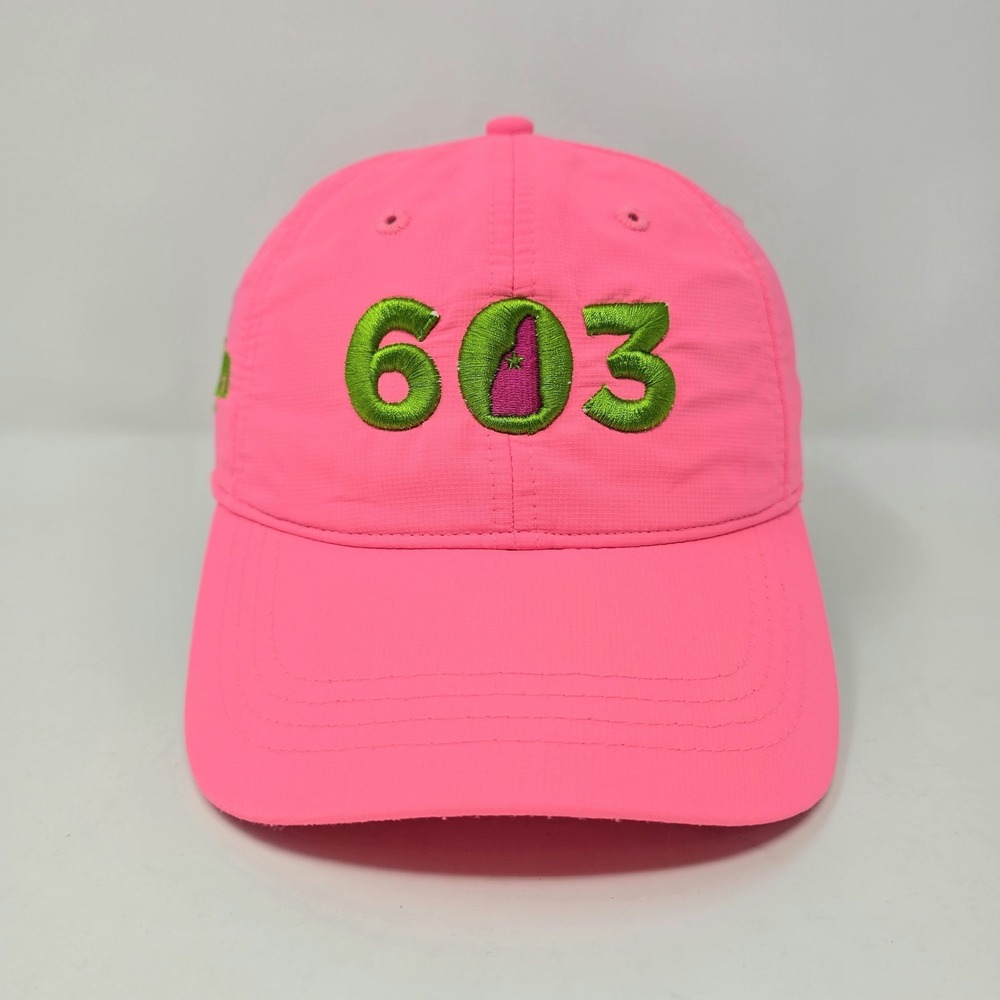 Kate Lord NH 603 Jack O Lantern Resort Hat Pink Neon Ladies Cut Adjustable Cap